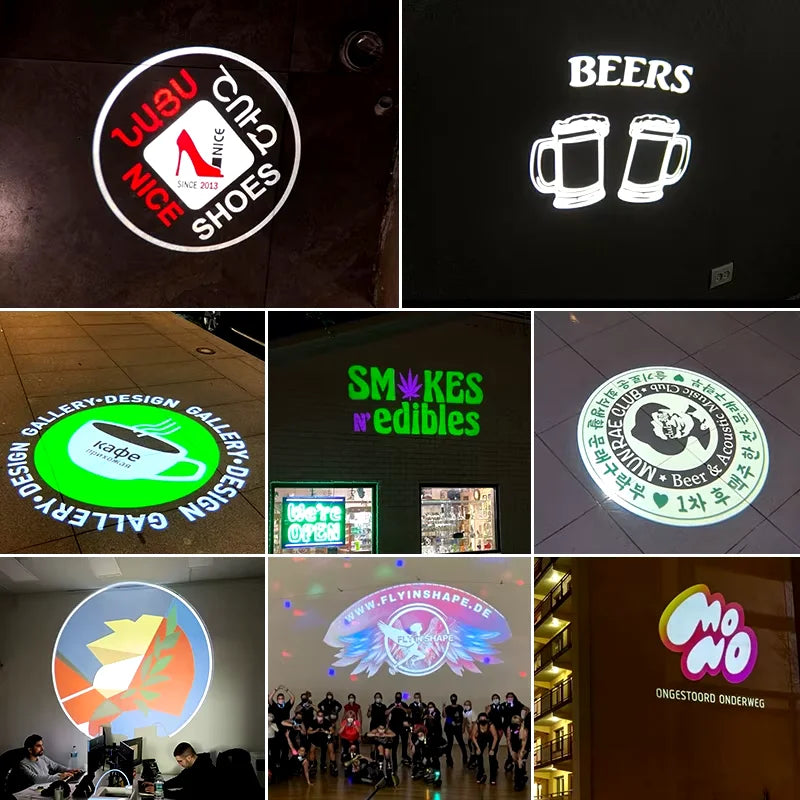 Custom Gobo Projector Light Custom Logo Lights Outdoor LED Rotating Customize Logo Spotlight for Commercial Shop Entrance Floor-Serilas