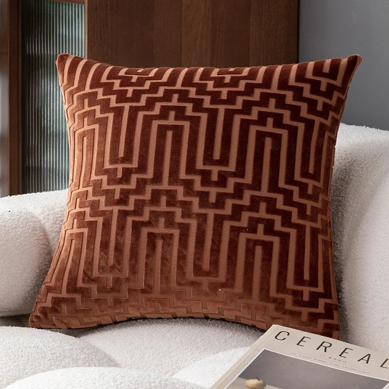 Pillow Cover Cut Velvet Geometric Creative Decoration Cushion Cover 45x45-Serilas