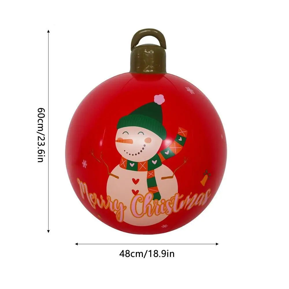 55CM Christmas Inflatable Ball Outdoor Garden Decorations PVC Giant Xmas Ball Christmas Large Balls Toy New Year Party Decors-Serilas