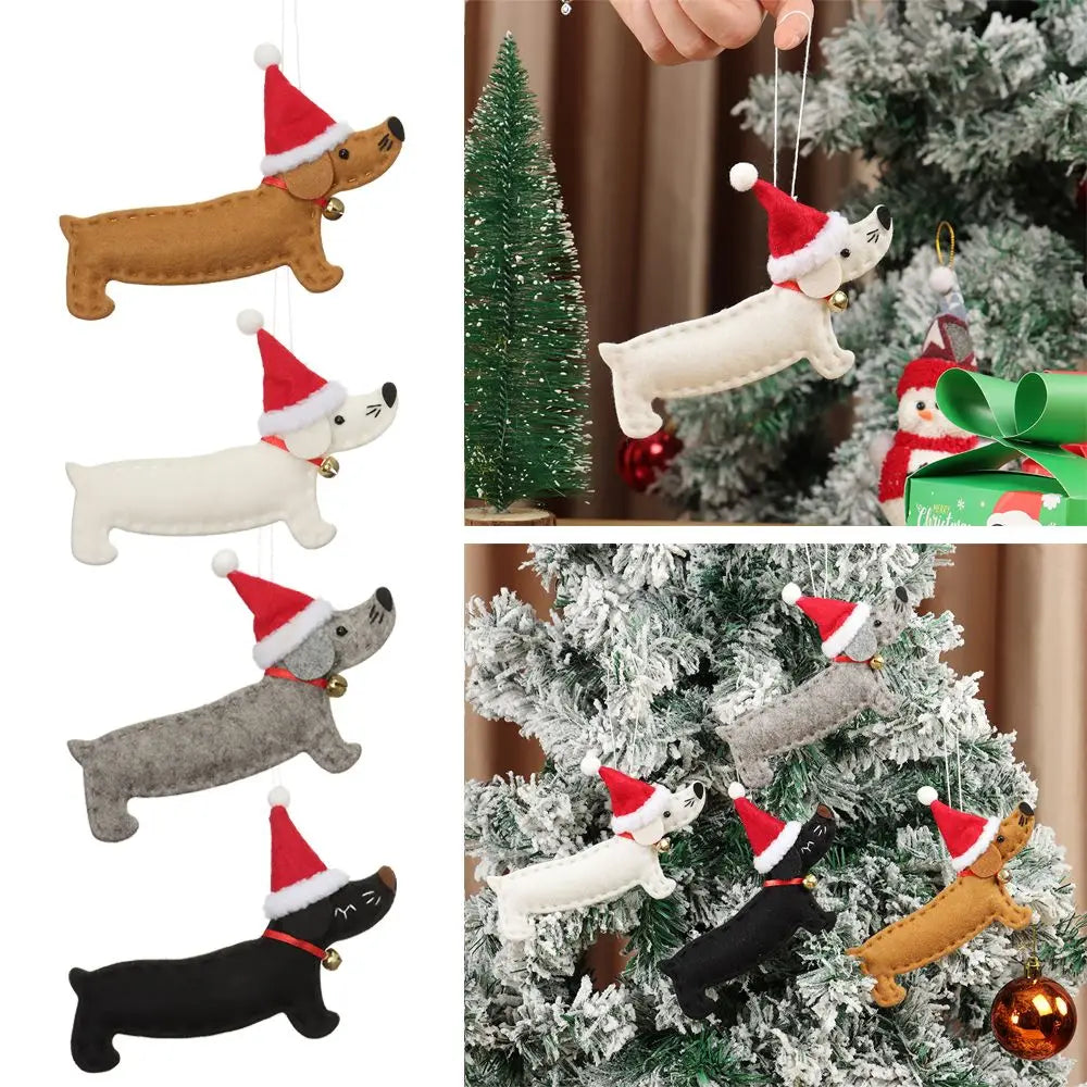 Gift Party Supplies Hang Decorations Ornaments Xmas Pendant Dachshund Dog Christmas Tree Accessories-Serilas