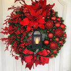 Christmas Wreath for Front Door Red Gold Window Wall Door Decorations 2024 Christmas Garland Ornament Guirnalda Navidad-Serilas