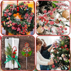 Christmas Decorations Candy Snow Berries Artificial Bouquet Xmas Tree Pendant Ornament Home Decor New Year 2025 Gift Accessories-Serilas