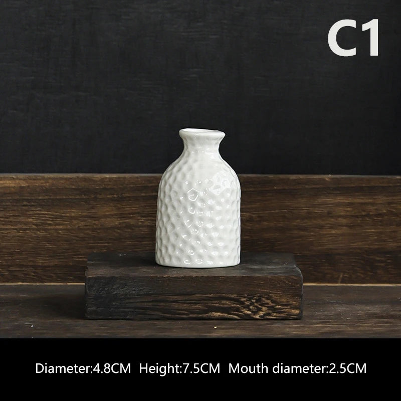 Ins Ceramics Flower Vase Nordic Hydroponics Vases Creative Room Decor Mini Flower Plant Bottle Pots Table Ornament Colorful Vase-Serilas