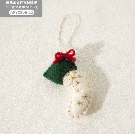 Christmas Tree Snowflake Gift Decoration Pendant Wool Felt Gingerbread Handmade DIY Accessories Christmas New Year Decoration-Serilas