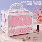 Kids Makeup Kit Little Girls 49 Pcs Washable Makeup Kit Real Girl Princess Make Up Kit with Cosmetic Case Play Set Birthday Gift-Serilas