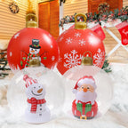 Christmas Giant Inflatable Christmas Ball Outdoor Inflatable Decor Snowman Santa Claus PVC Inflatable Decorated Transparent Ball-Serilas