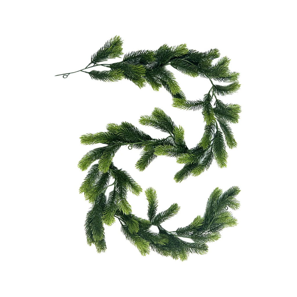 Christmas Garland Artificial Pine Garland For Outdoor Or Indoor Garden Green Fireplaces Holiday Party Decorations 1.8/1.9/2.7m-Serilas
