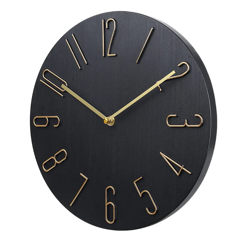 Wall clock living room household hanging fashion clock light luxury modern simple creative hanging wall ultra-quiet minimalist-Serilas