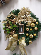Christmas Wreath for Front Door Red Gold Window Wall Door Decorations 2024 Christmas Garland Ornament Guirnalda Navidad-Serilas