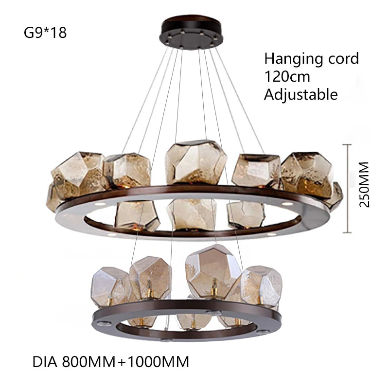 RockLume™ Modern Glass Pendant Chandelier