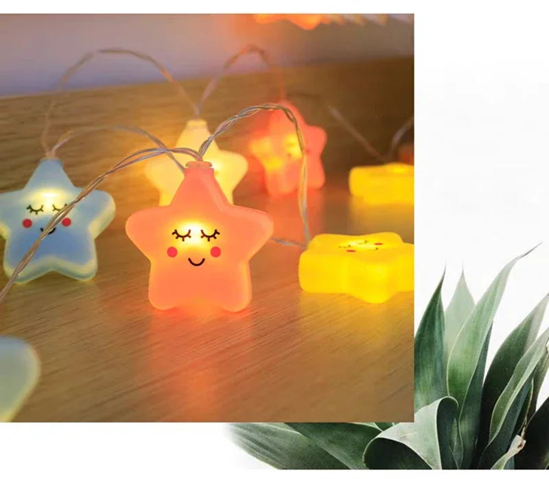 LED Lights String Star Garland Lamp USB/Battery Powered For Living Room Outdoor Garden Camping Wedding Christmas Party Decor-Serilas