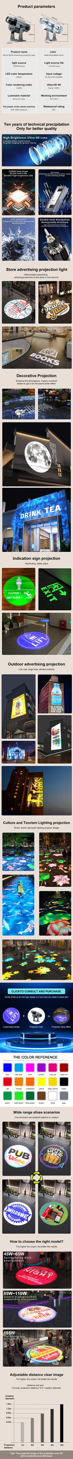 Custom Gobo Projector Light Custom Logo Lights Outdoor LED Rotating Customize Logo Spotlight for Commercial Shop Entrance Floor-Serilas