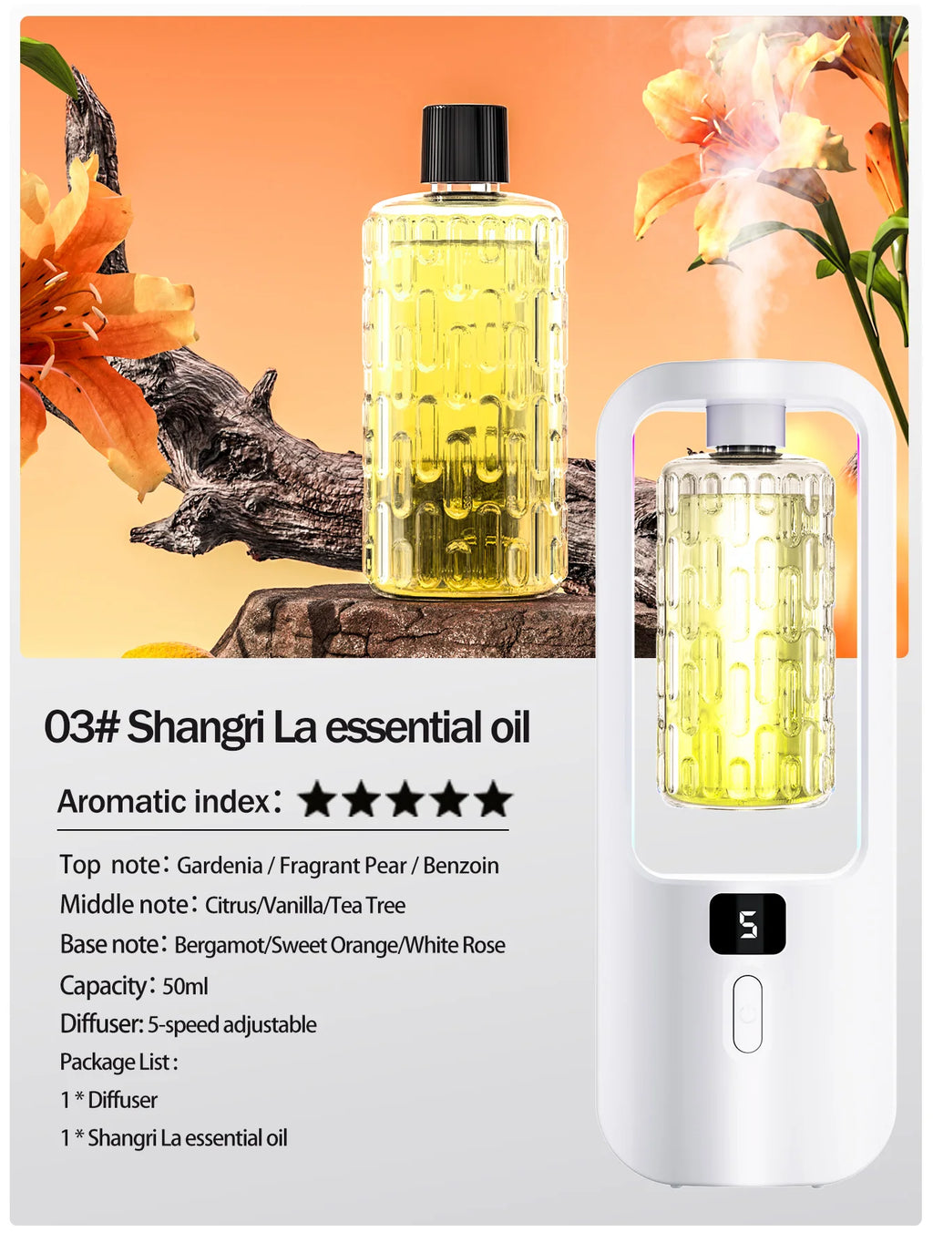 Automatic aromatherapy diffuser for eliminating odors, suitable for household use, with essential oil for air freshening.-Serilas
