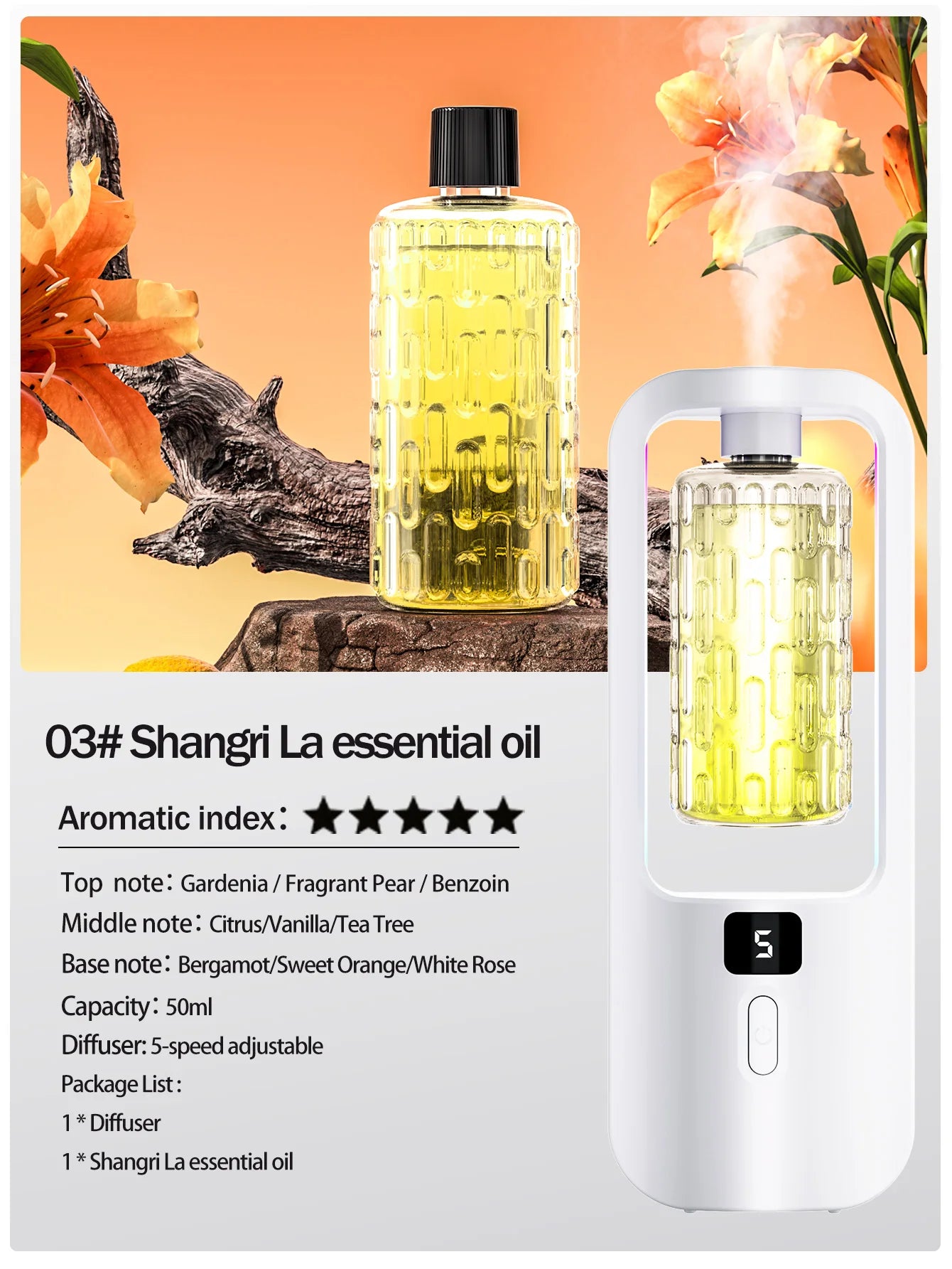 Automatic aromatherapy diffuser for eliminating odors, suitable for household use, with essential oil for air freshening.-Serilas