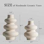 Nordic Style Ceramic Vase Modern White Dried Flower Vases Boho Home Decor Wedding Decoration Accessories Desktop Art Decorations-Serilas