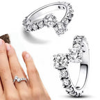 925 Silver Black Sparkling Eternity Ring Pink Heart Design – Women’s CZ Wedding Jewelry JZ017-Serilas