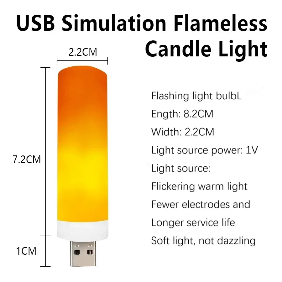 USB LED Flame Light Dynamic Flame Effect Fire Light Bulb USB Atmosphere Light LED Corn Bulb Garden Decor Flickering Lamp-Serilas