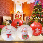 Christmas Giant Inflatable Christmas Ball Outdoor Inflatable Decor Snowman Santa Claus PVC Inflatable Decorated Transparent Ball-Serilas