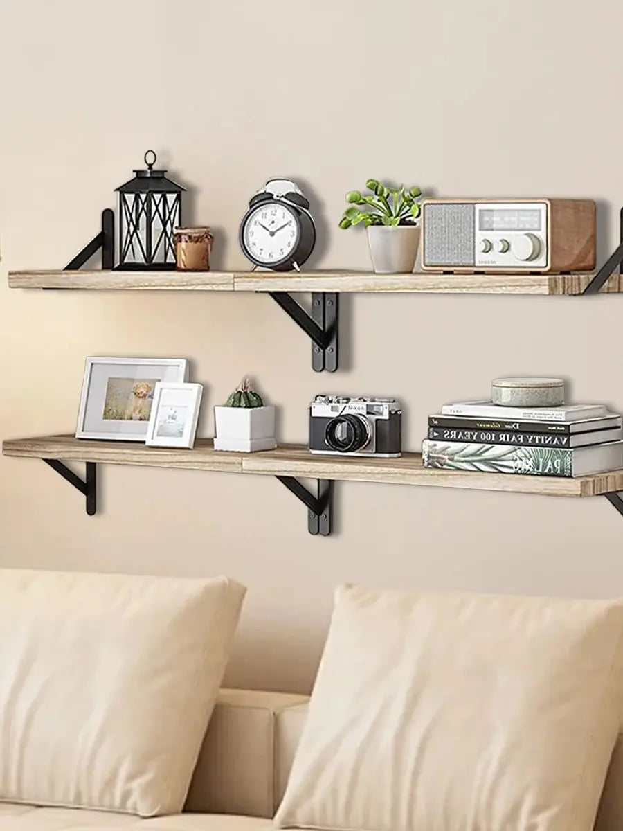 Floating Shelves for Wall,Bookshelves?Wall Mounted Wood Shelf for Living Room, Bathroom, Bedroom, Kitchen, Home Decor-Serilas