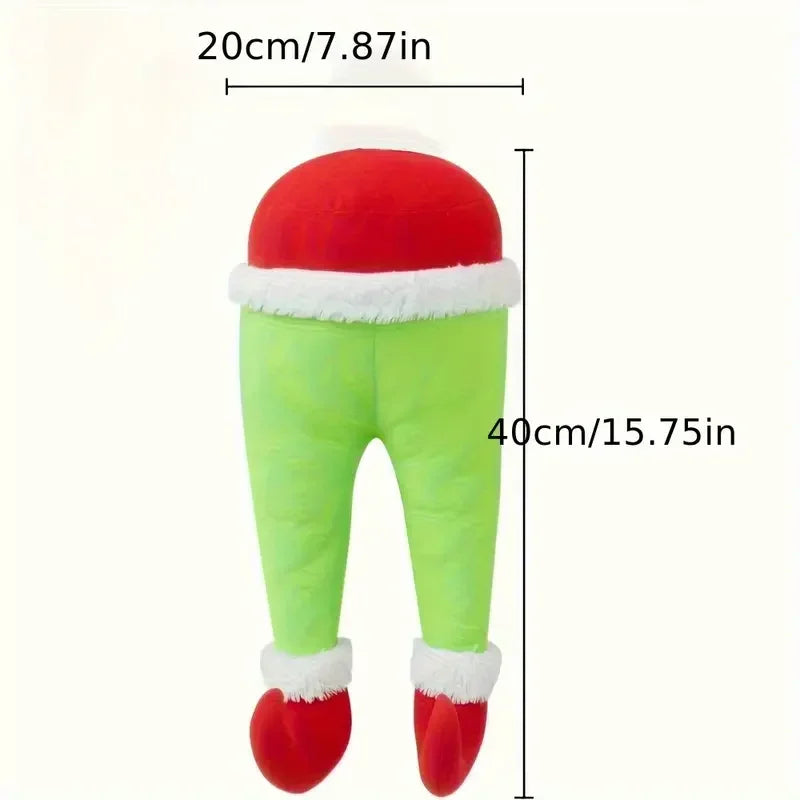 Christmas Tree Decoration Plush Door Decoration Santa Elf Legs Decoration Home Hanging Ornaments Children Gift Surprise Supplies-Serilas