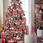 Christmas Tree Decorations Ribbon Mesh Ribbon for Wreath Bow Garland 2025 Christmas Decor Home Decor Gifts Navidad New Year 2026-Serilas