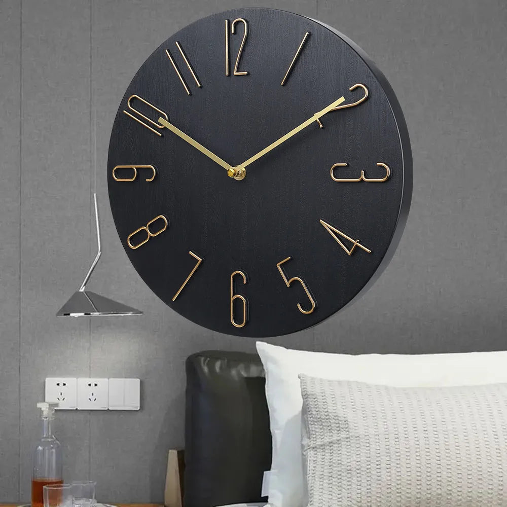 Wall clock living room household hanging fashion clock light luxury modern simple creative hanging wall ultra-quiet minimalist-Serilas
