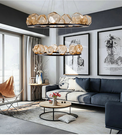 RockLume™ Modern Glass Pendant Chandelier