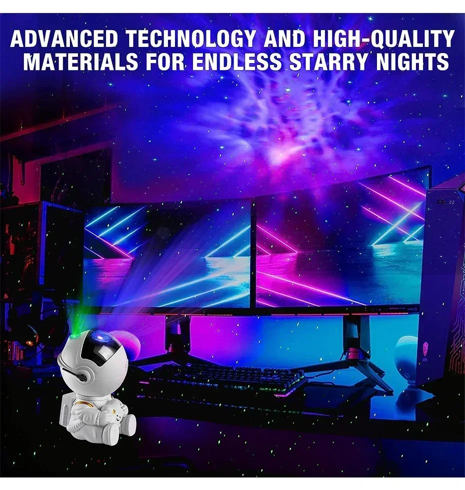 Star Projector Galaxy Night Light Astronaut Space Projector Starry Nebula Ceiling LED Lamp for Bedroom Home Decorative kids gift-Serilas