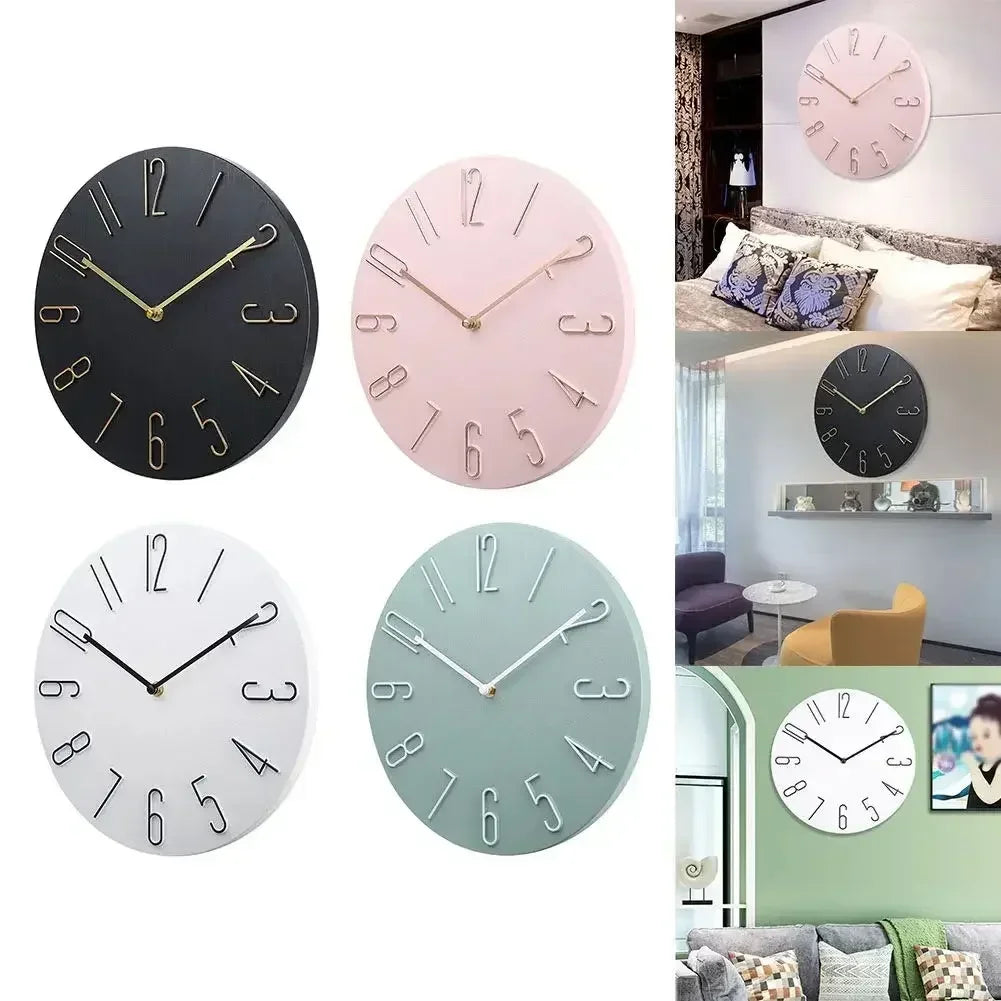 Wall clock living room household hanging fashion clock light luxury modern simple creative hanging wall ultra-quiet minimalist-Serilas