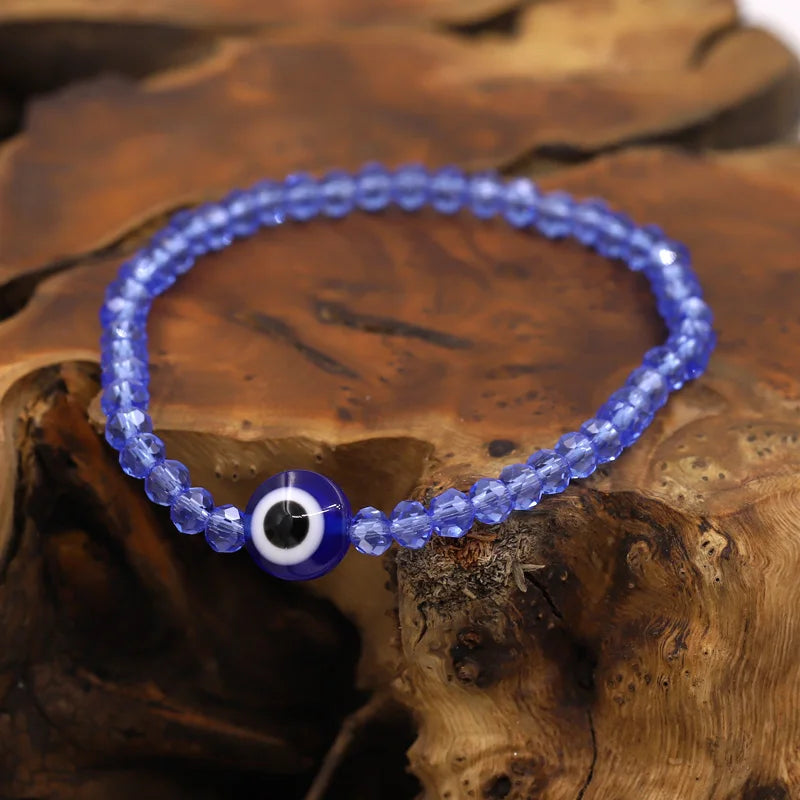Multicolor Crystal Beaded Elastic Bracelets for Women Boho Jewelry Evil Eye Charm Bracelet Female Girl Gifts Wholesale-Serilas
