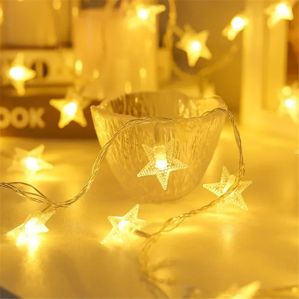 LED String Lights Outdoor Star Chain Lights Garland Lights Bulb Fairy Lights Party Home Wedding Garden  Decor-Serilas
