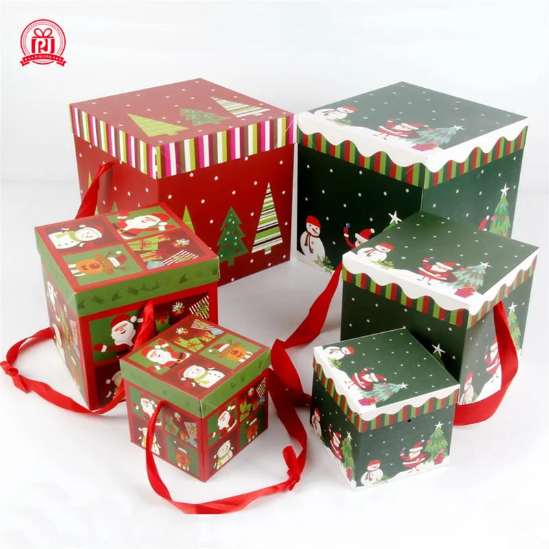Christmas Gift Boxes Outdoor Present Decoration Under The Tree Package For Indoor Holiday Party Wedding Home Ornament Decor-Serilas