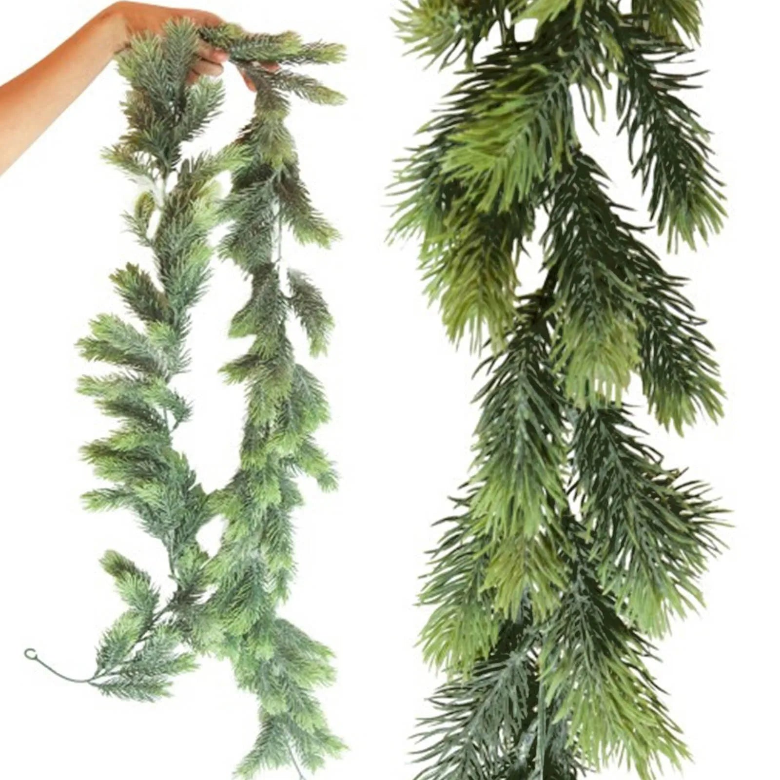 Christmas Garland Artificial Pine Garland For Outdoor Or Indoor Garden Green Fireplaces Holiday Party Decorations 1.8/1.9/2.7m-Serilas