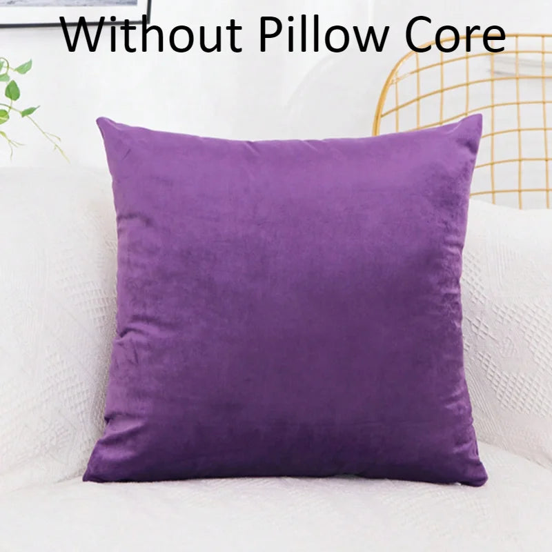 Velvet Solid Color Skin-friendly Pillow Cover Cushion Cover (excluding Filling) Living Room Sofa Decoration Cushion Cover-Serilas