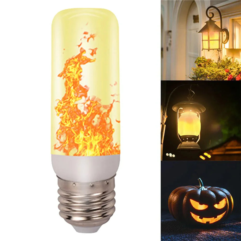 LED Flicker Flame Light Bulb Simulated Burning Fire Effect E27E26 Lamp Xmas Party Decorations Flickering Outdoor Four mode Light-Serilas