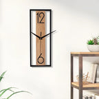 Rectangular wood grain wall clock for quiet decoration in homes and offices used in living rooms bedrooms and dining rooms-Serilas