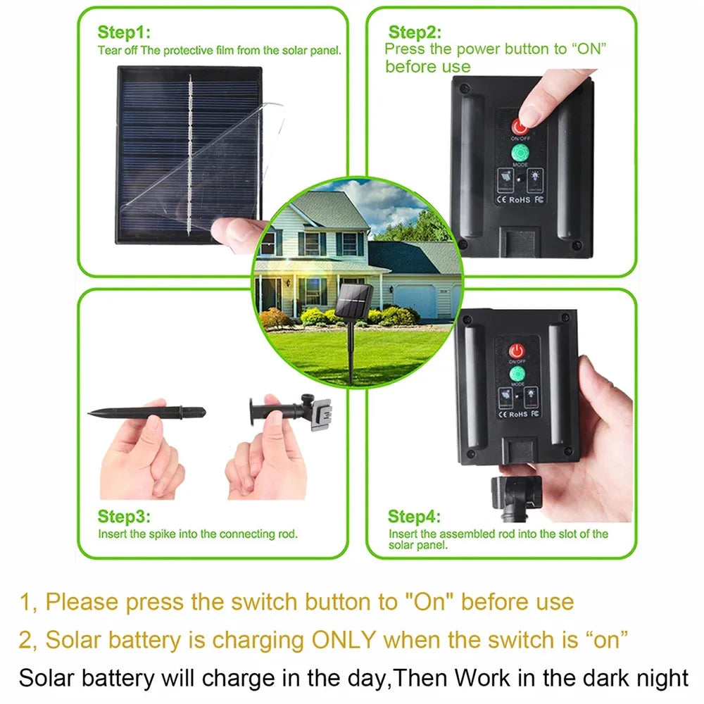 LED ST38 Solar String Lights for Outside, USB & Solar Dual Charging Outdoor String Lights for Porch Garden Camping-Serilas