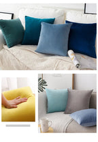 Velvet Cushion Cover Blue Home Decor Items Creative Decorative Pillows for Sofa Bed Living Room Personalized Gifts 40*40cm-Serilas