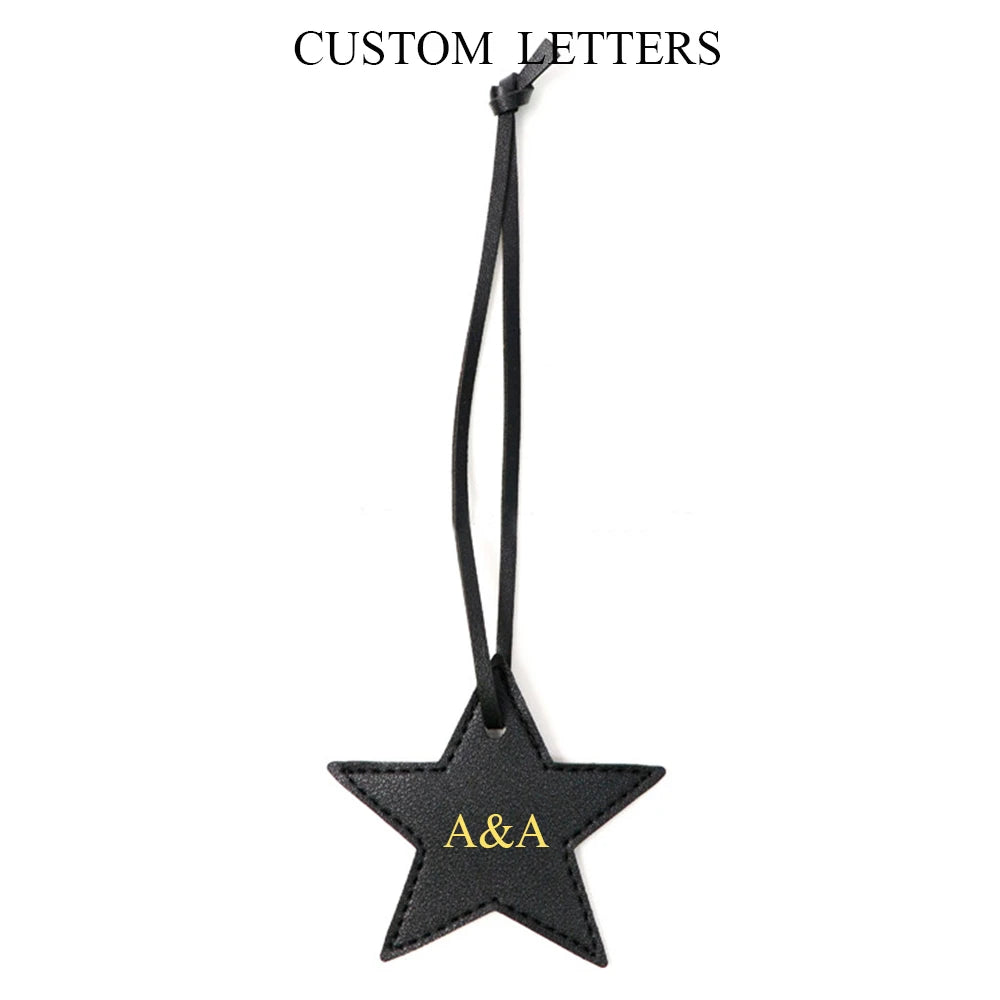 Personalized Letter Lucky Star Pendants For Bags Popular DIY Gift Custom Name Women Bag Charm Accessories Fashion Car Ornament-Serilas
