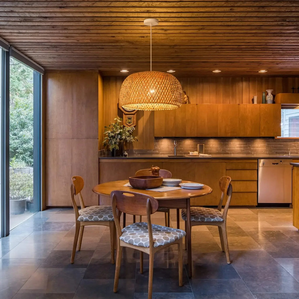 Bamboo Lantern Pendant Lamp Natural Rattan Wicker E27 Chandeliers Hand-Woven Bamboo Lampshades Lighting Fixtures Hanging Light-Serilas