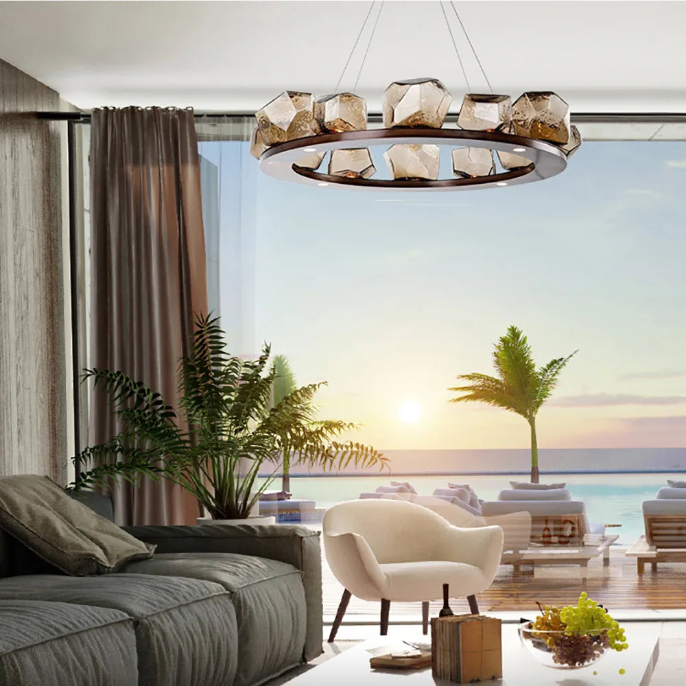 RockLume™ Modern Glass Pendant Chandelier