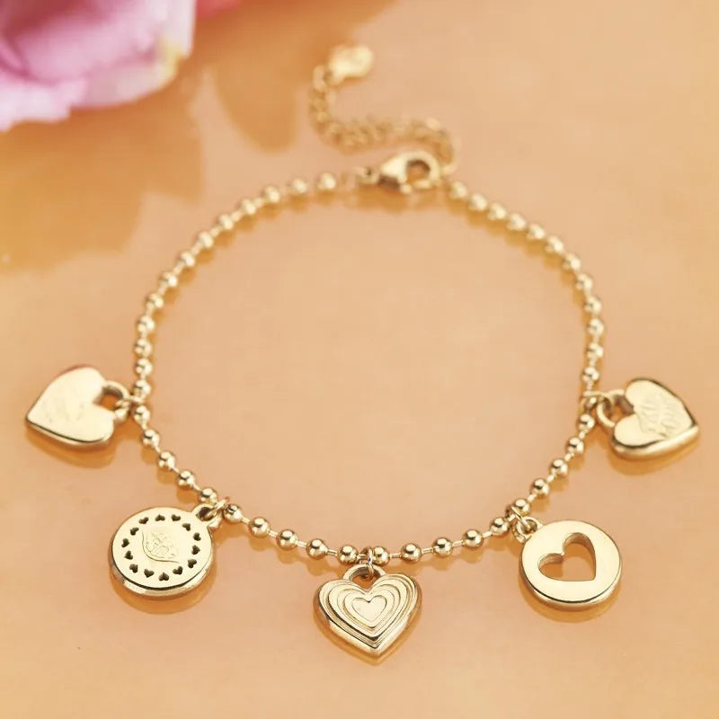 Miranda Charm Stainless Steel Heart Love Chain Necklace Water Resistant Chic Popular Romantic Korean Jewelry Gift-Serilas