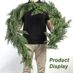 Christmas Garland Artificial Pine Garland For Outdoor Or Indoor Garden Green Fireplaces Holiday Party Decorations 1.8/1.9/2.7m-Serilas