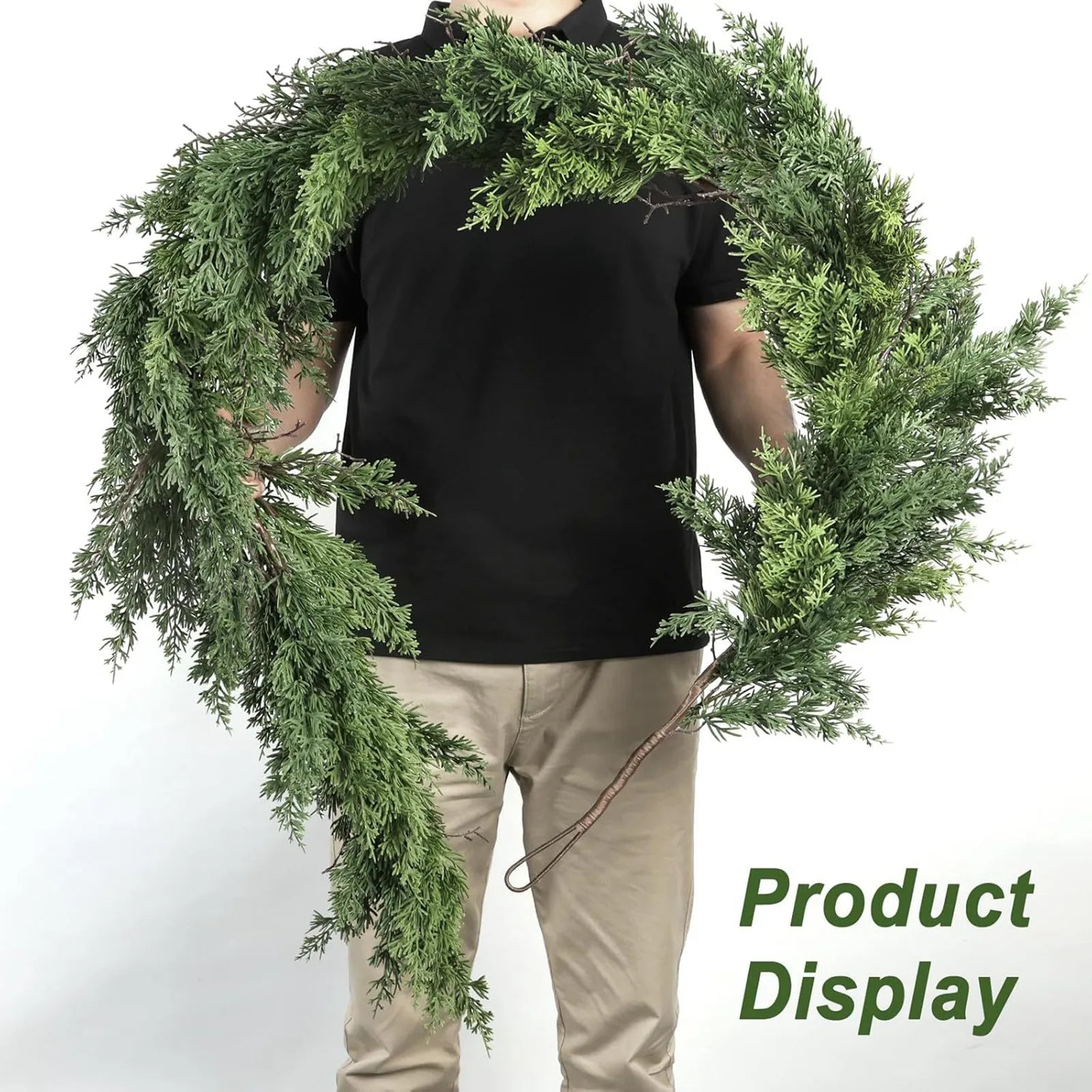 Christmas Garland Artificial Pine Garland For Outdoor Or Indoor Garden Green Fireplaces Holiday Party Decorations 1.8/1.9/2.7m-Serilas