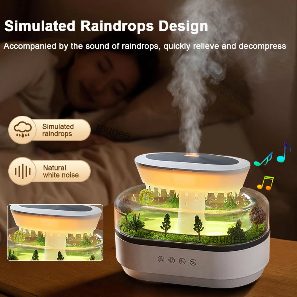 Aroma Air Humidifier Fragrance Essential Oil Diffuser for Home Raindrop Model Aroma Diffuser Humidifier with LED Colorful Light-Serilas