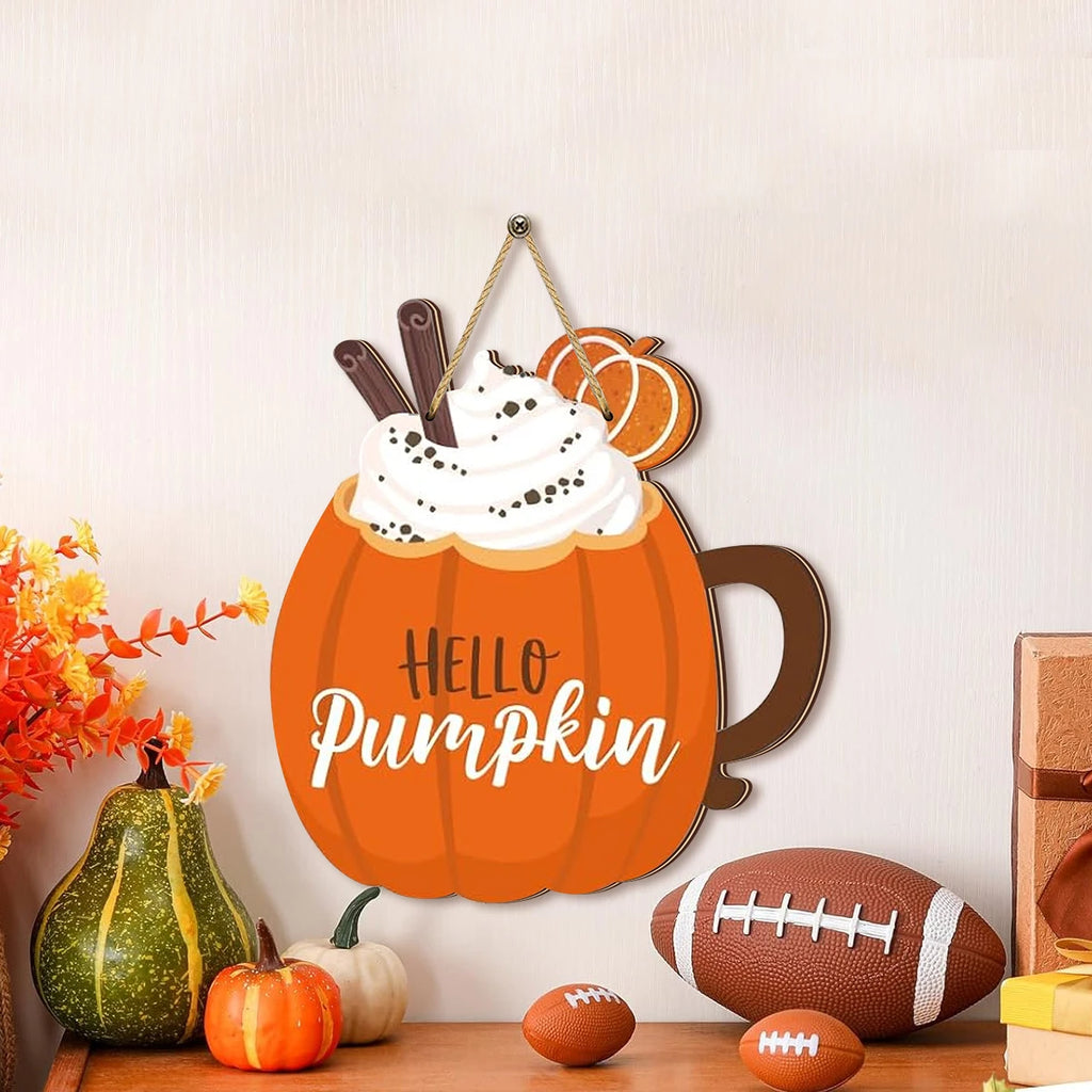 Adorable Pumpkin - Shaped Decor: "Hello Pumpkin" with Cream, Cinnamon Sticks & Ginger Slice-Serilas