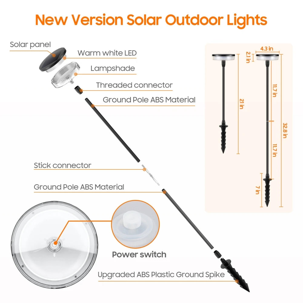 2PCS Solar Pathway Light Sway by Wind Solar Swaying 