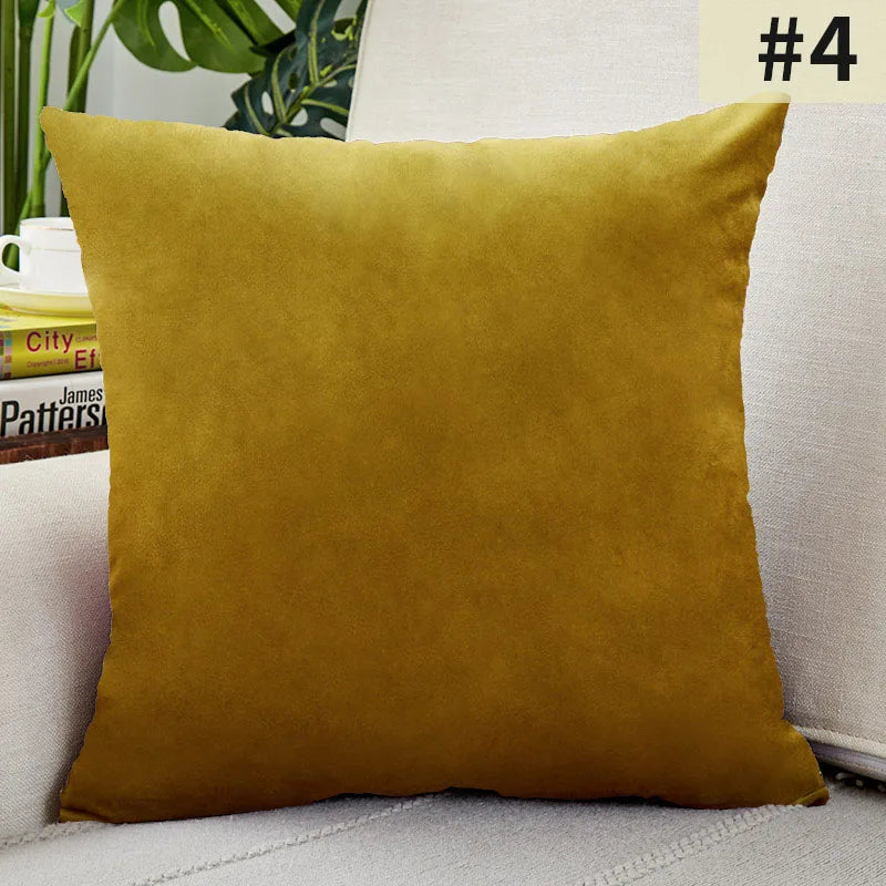 Velvet Cushion Cover Solid Color Throw Pillow Covers for Living Room Sofa Decorative Pillow Home Decor Pillowcase-Serilas