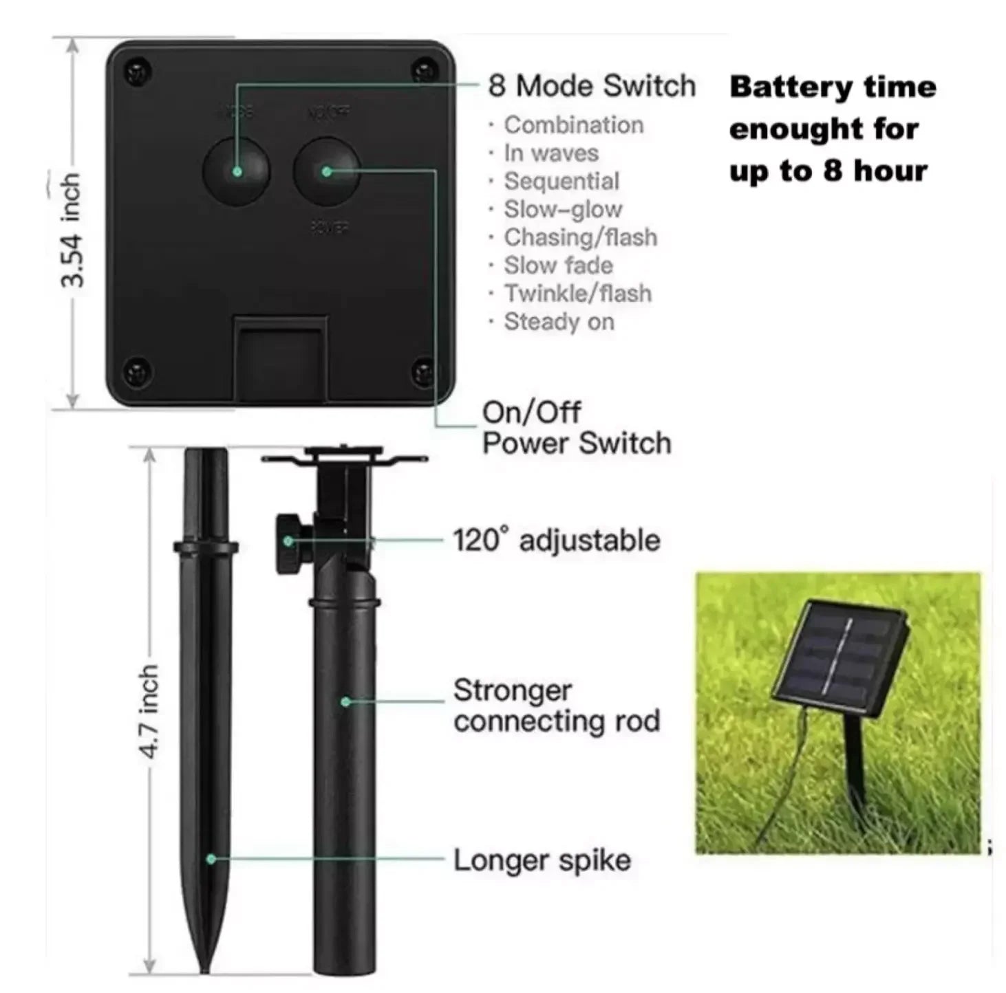 LED Solar Light String 8 Functions Outdoor Waterproof Lawn Starry Sky Christmas Garden Courtyard Decoration Atmosphere Lights-Serilas