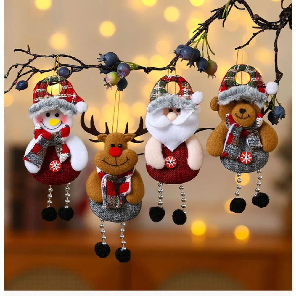 Christmas Cute Decorations Snowman Deer Christmas Tree Decorations Santa Claus Gifts Xmas Ornaments for New Year Party Supplies-Serilas
